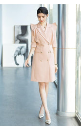 Elegant Blush Pink Tailored  Dress